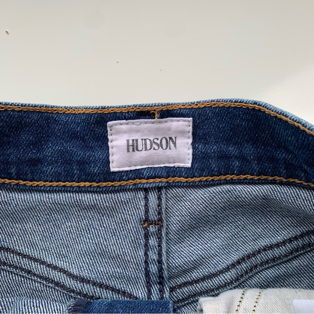 Hudson Sade Cut Off Jean Shorts 25 Blue Striped - Picture 3 of 11